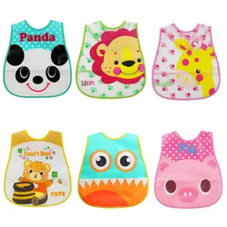 Waterproof Baby Bibs Cartoon Cartoon Kawaii Infant Boys Girls Burp Cloths Adjustable Saliva Towel Lunch Feeding Apron Pinafore