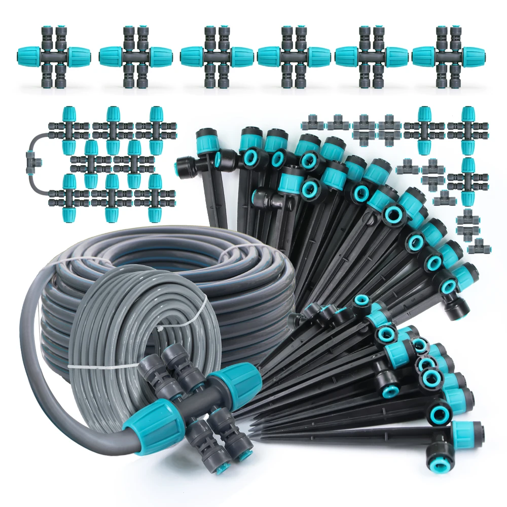 16mm to 4/7mm Hose 13cm Sprinkler Drip Irrigation Kit 20/40PCS Dropper Garden Watering System for Patio Yard Lawn Bonsai Plants