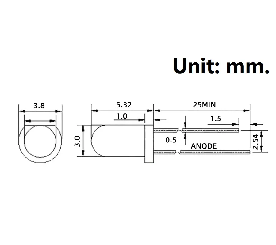 100 Pçs/lote F3 Gelo Azul LED Diodo Emissor de Luz 12V 3mm circular