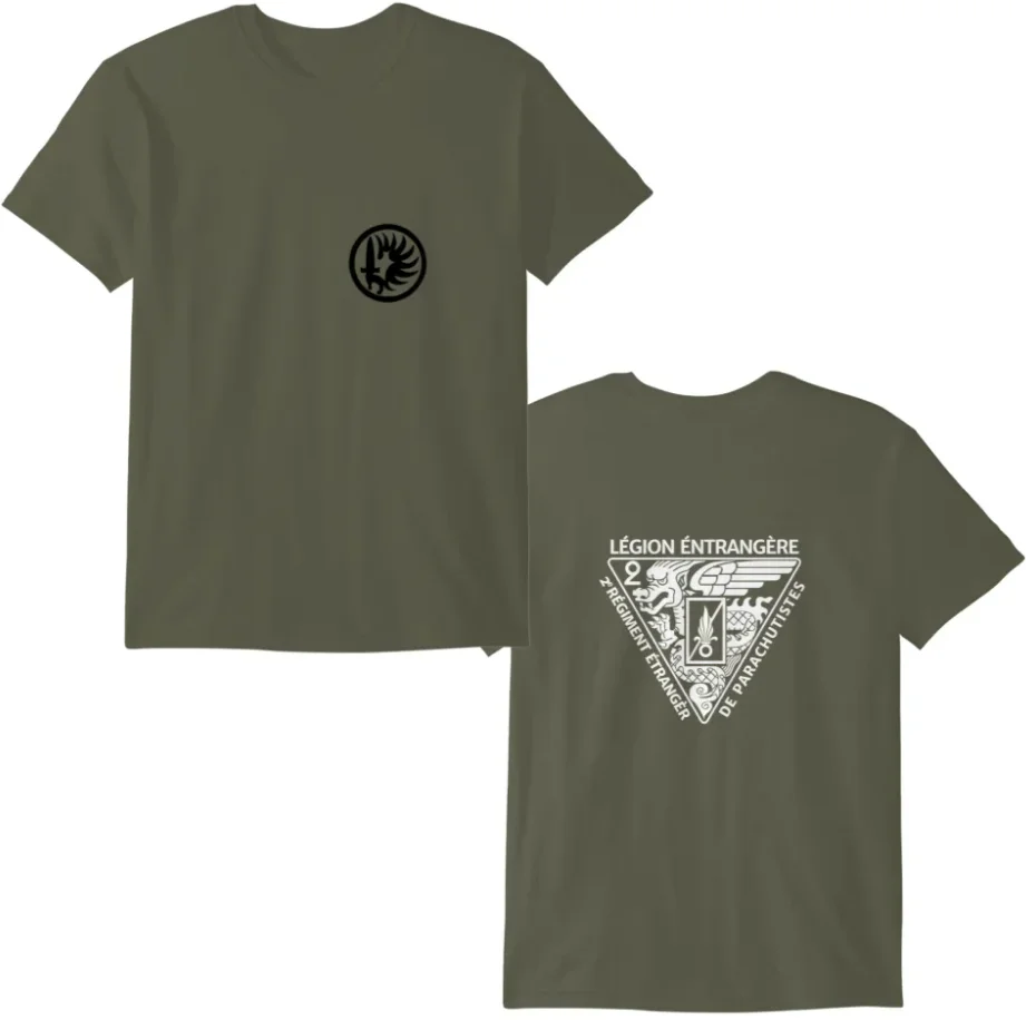 2E REP Légion Étrangère Française Régiment De Parachutistes T-Shirt Shor Sleeve Casual 100% Cotton Shirt