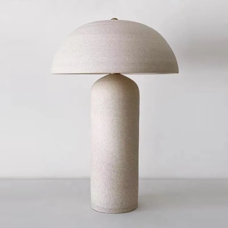 Wabi Sabi Ceramic Table Lamp Japanese Classical Round Lamp Shade Home Appliance Desk Light For Living Room Bedroom Study Decor image 5