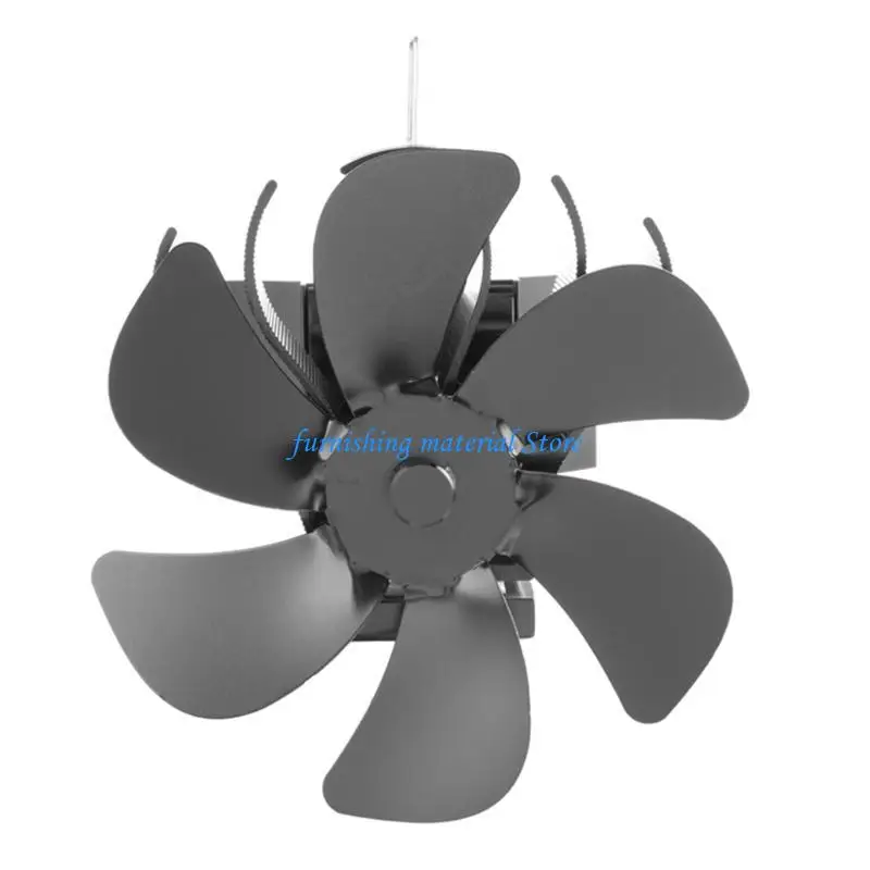 Y5GD مروحة موقد خشب فعالة 6 شفرات مروحة موقد خشب تعمل بالطاقة الحرارية مع ميزان حرارة #2