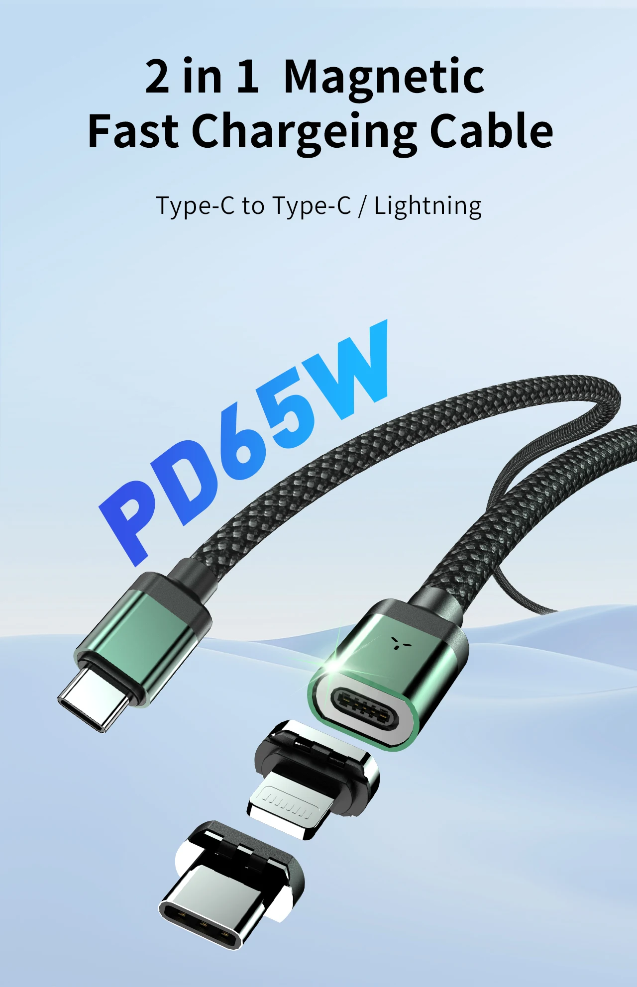 

Magnetic USB Type C Cable replaceable Fast Charger Micro USB C Cable USB Type Cable For Xiaomi Samsung oneplus 13 iphone charger