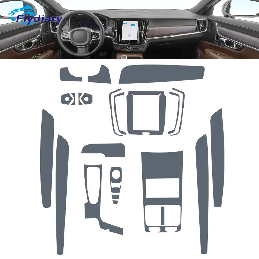 For Volvo S90 B5 2021-2024 Car interior Center console transparent TPU Paint protective film Anti scratch sticker LCD screen PPF