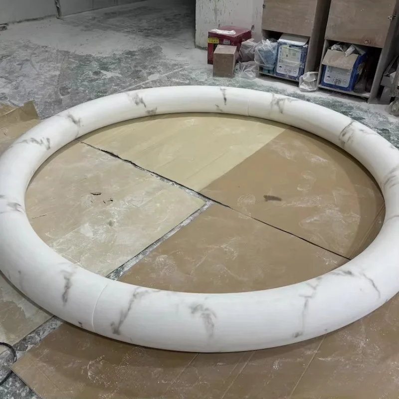 Factory translucent 8 foot large custom alabaster doughnut interior decoration faux agate