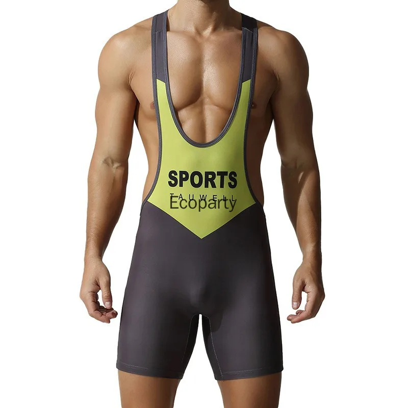 New Men's Seamless Bodysuit Sexy One-Piece Gym Vest Rompers Comfortable Home Jumpsuitmen's Clothing Vest Tops Tees Gym Clothes