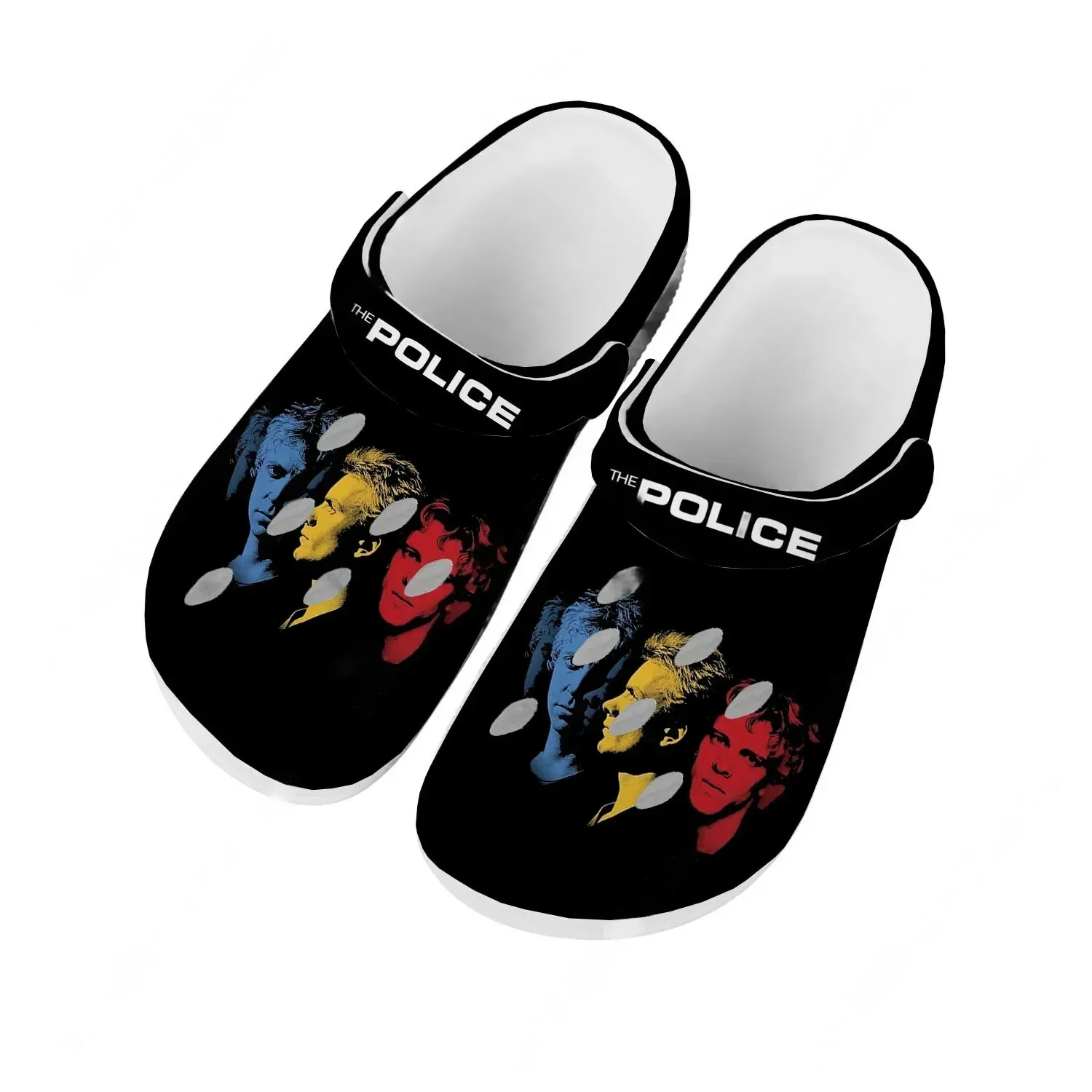 

Пляжные дышащие сандалии-сабо Police Band для мужчин и женщин, высококачественные модные сабо для дома и сада, индивидуальные сандалии с отверстиями