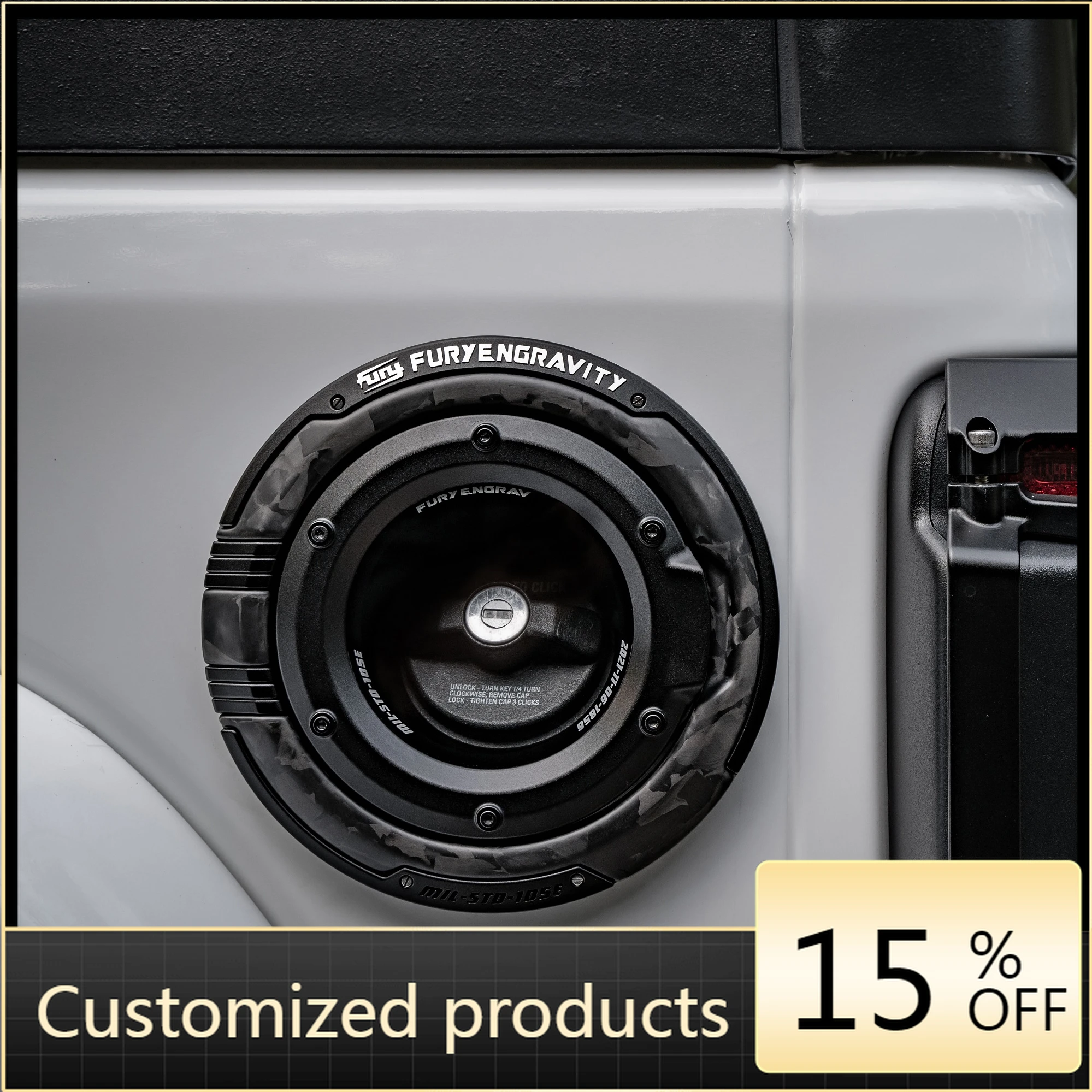 

Профессиональная настройкаFury 2018+ JL 4x4 внедорожные аксессуары, алюминиевая крышка топливного бака из прозрачного стекла для Wrangler JL