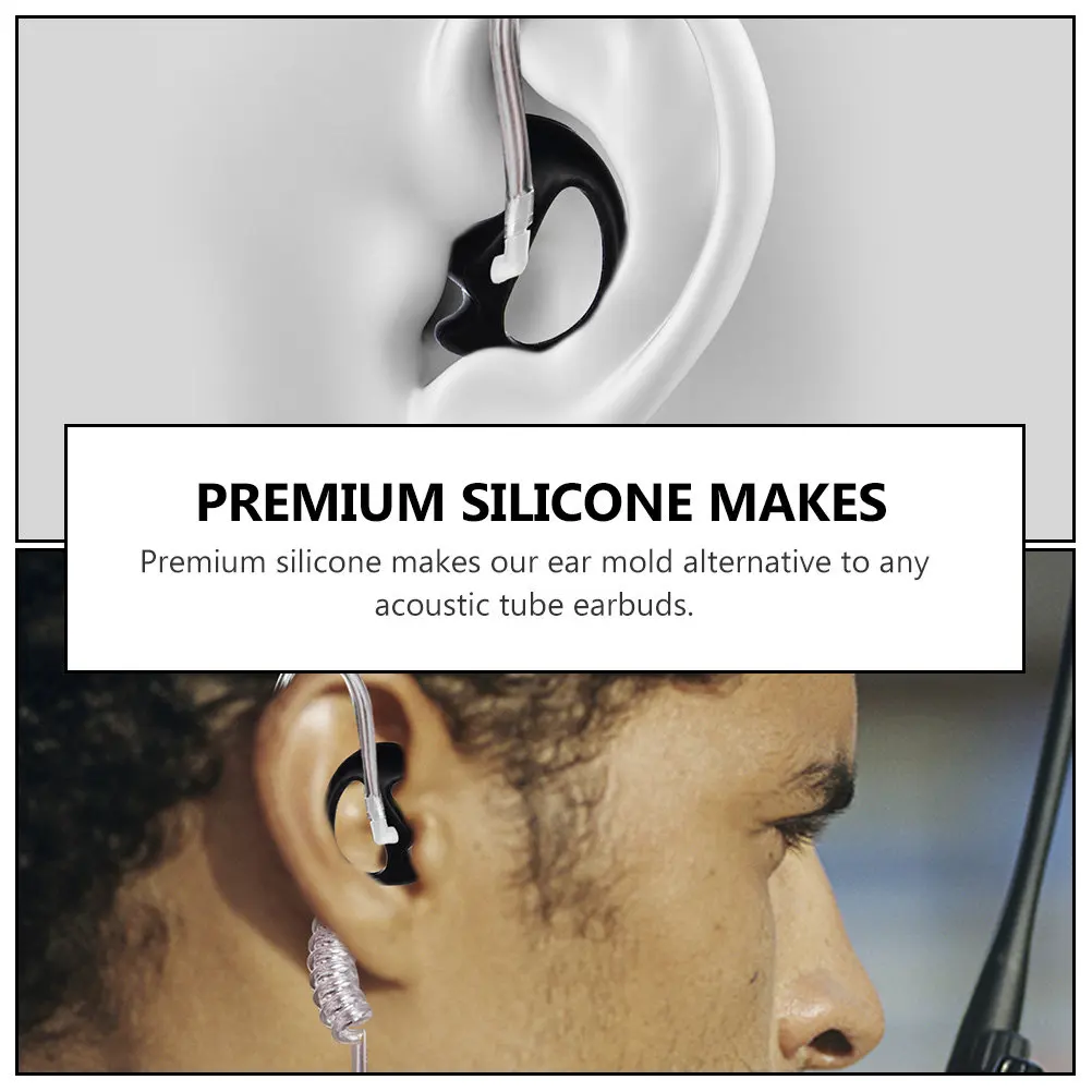 3Pairs Silicone Ear Mold Earbud Tips Insert for Acoustic Coil Tube Earpiece Breathable Secure Fit Sports Replacement Parts