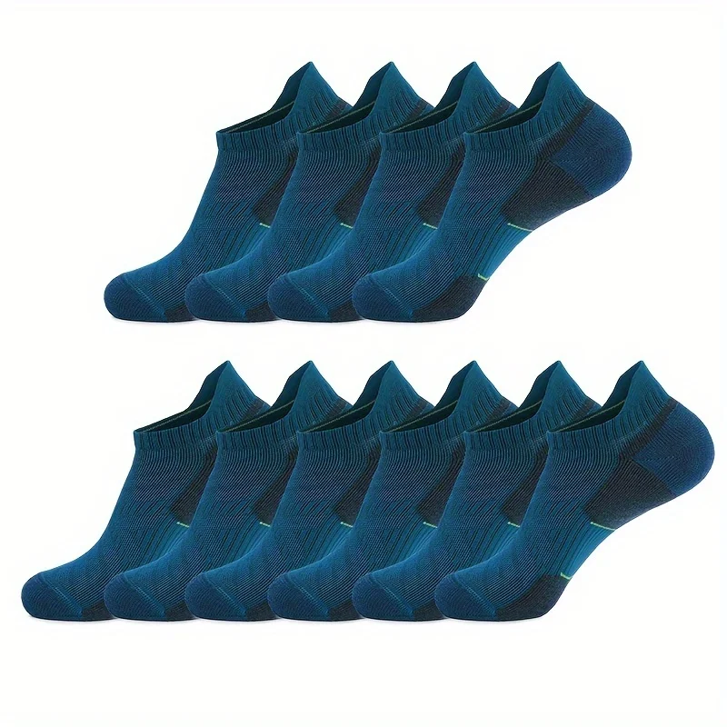 

HOU 2026 5 Pairs Unisex Merino Wool Ankle Hiking Running Socks Compression Support Thick Cushion No Show Socks Men Women Socks Breathable