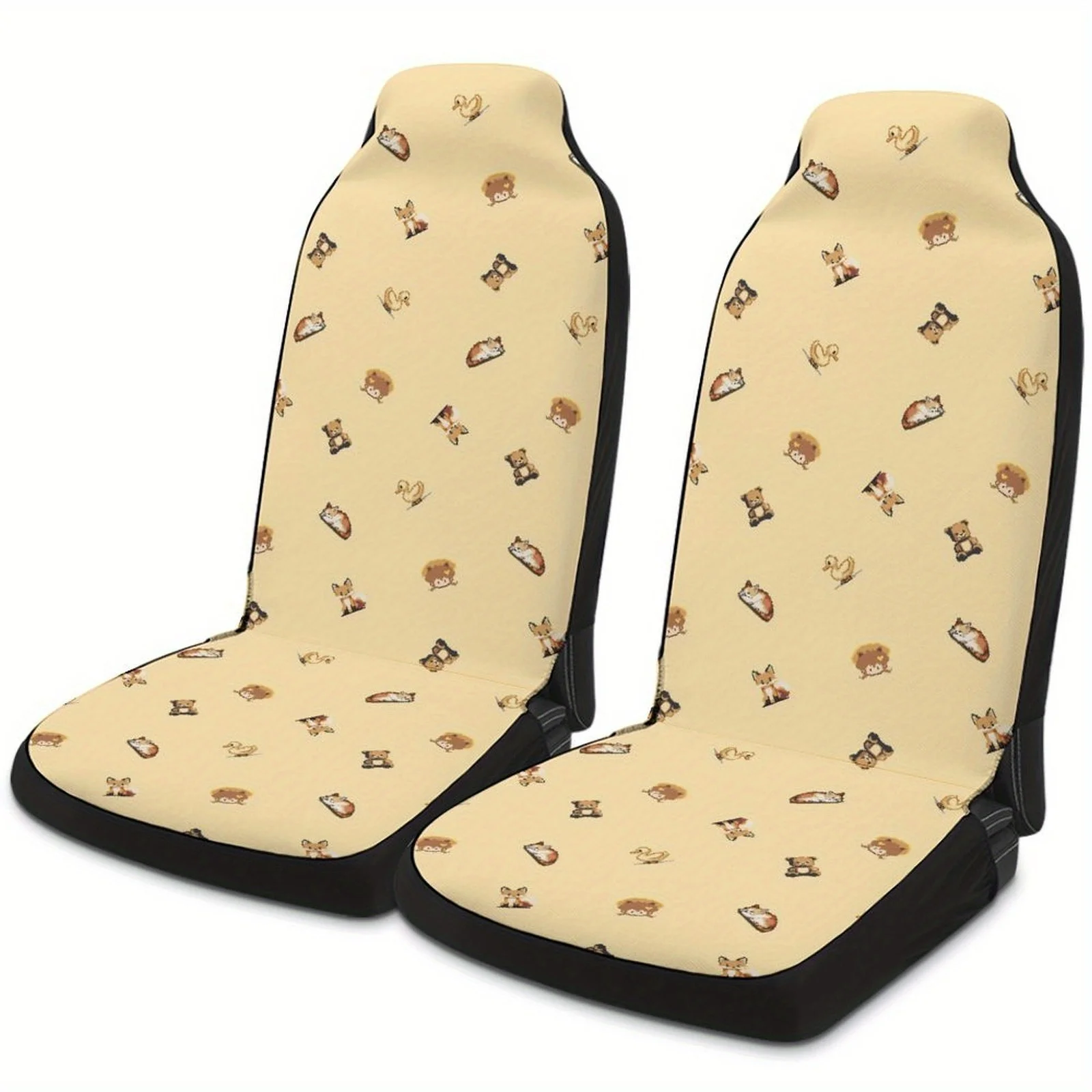 

A Set Of Two Cute Pixel Pet Printed Universal Single Covers Suitable For Most Car Models.