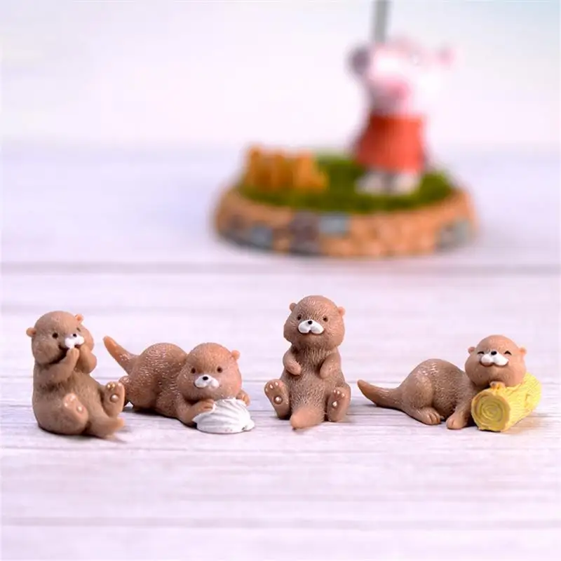 Micro Landscape Lovely Multi-purpose Exquisite Popular Eye-catching Demand Little Otter Statue Cake Decoration Crafts