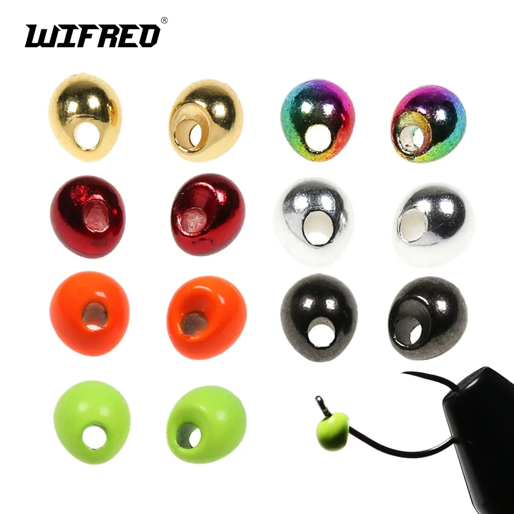 

Wifreo 40pcs 2.3-3.8mm Offset Tungsten Beads Jigoff beads Fly Tying Material for Jig Head Nymph Wet Fly Trout Fishing Lure Baits