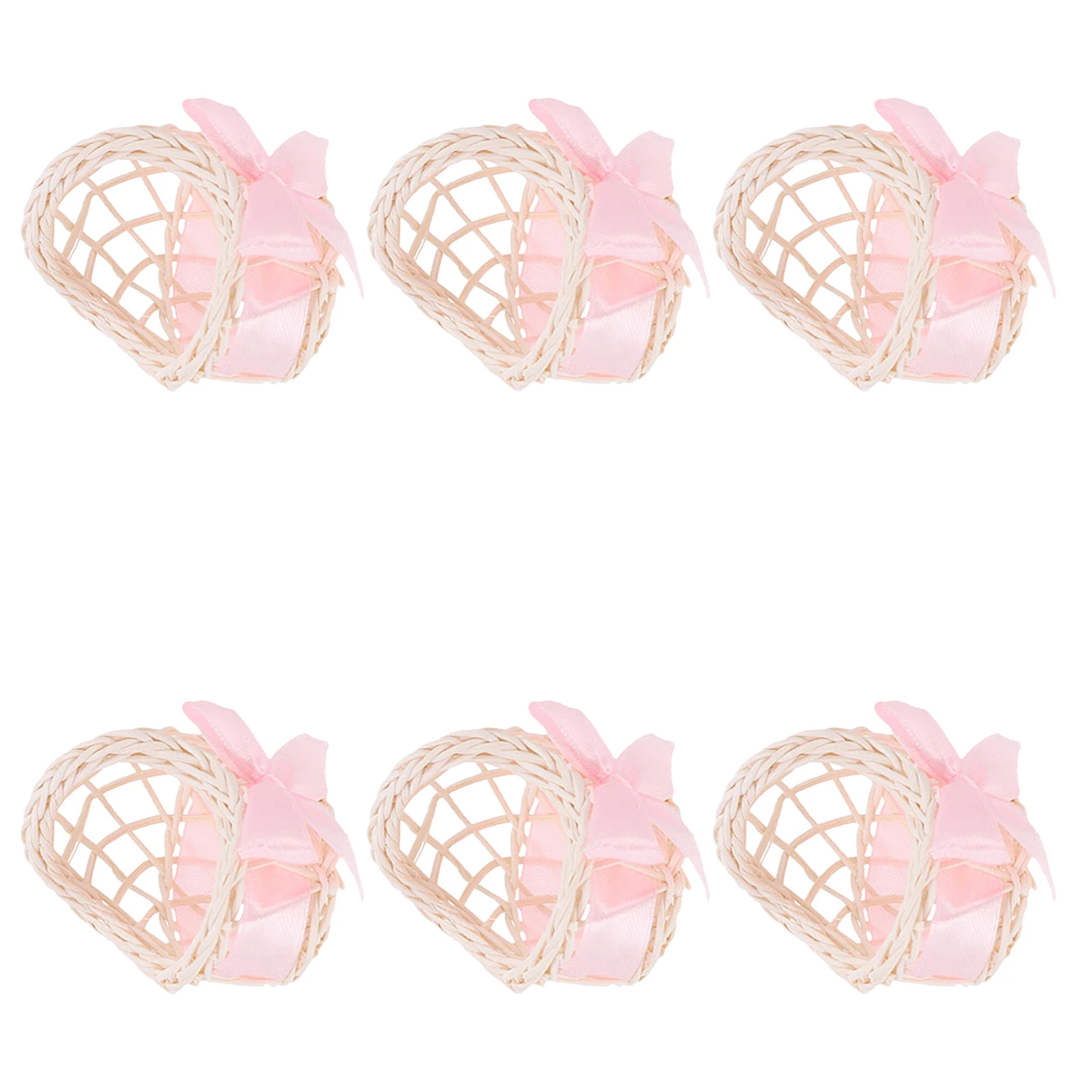 

6pcs Miniature Flower Basket Decor, Mini House Ornament, House Prop, Woven Basket For Kids Gift, Home Decoration, Scene Props,