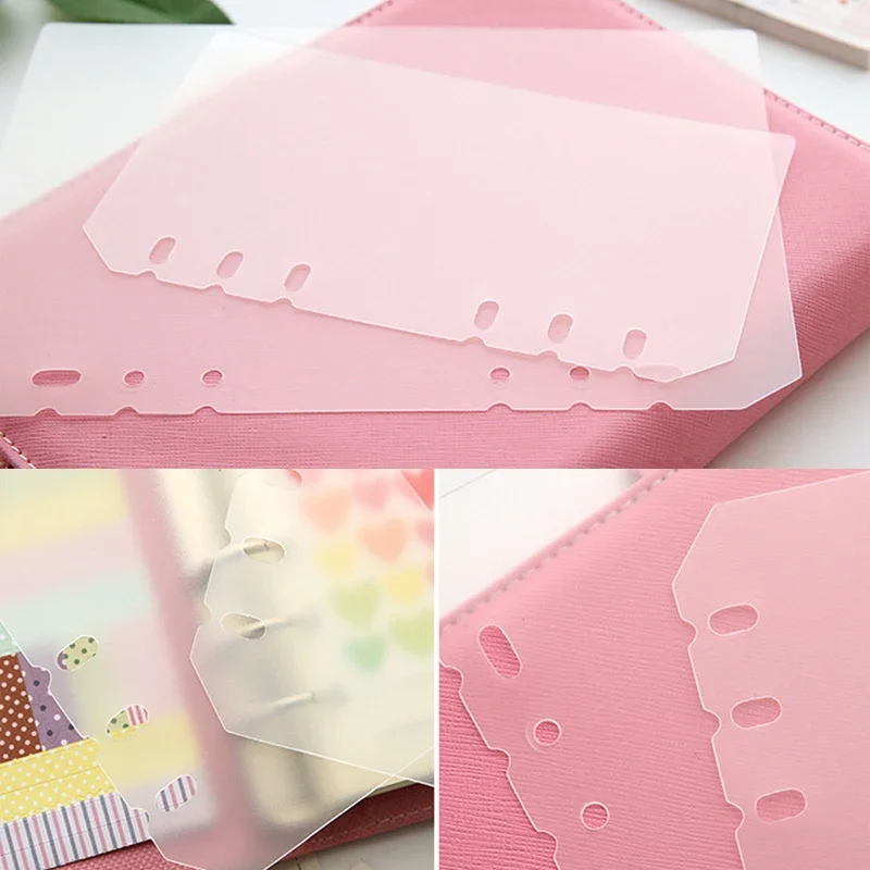 A4 B5 A5 A6 A7 2Pcs Loose-leaf Divider and Baffle PP Transparent Matte Loose-leaf Universal Notebook Divider Accessories