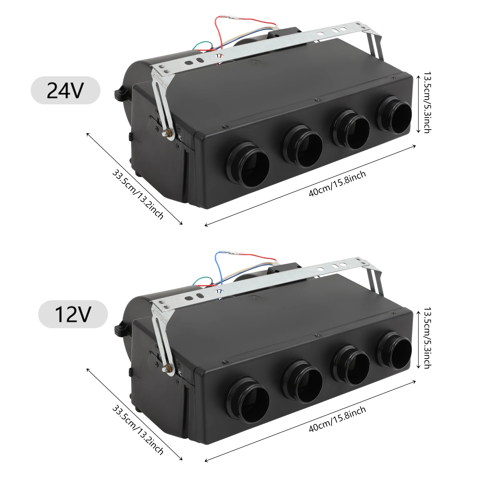 مبخر تكييف الهواء البارد الواحد 4 فتحات 12 فولت/24 فولت 3 سرعات 3300 كيلو كالوريتي/ساعة للشاحنات RVs مركبات البناء الزراعية