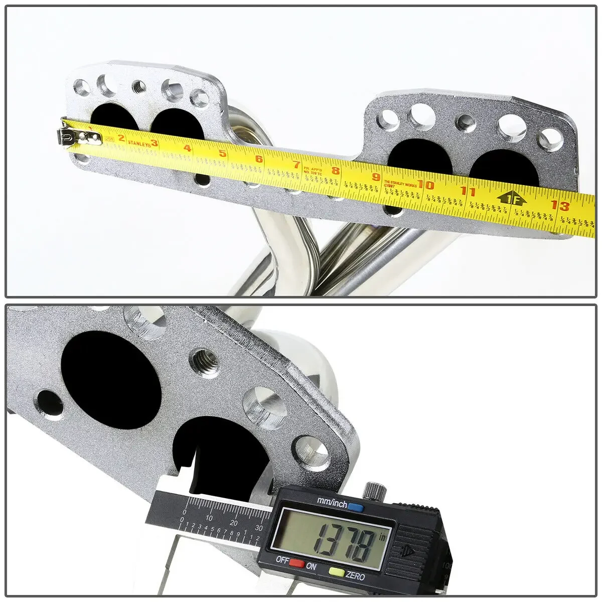 Silver/Black Performance Exhaust Header System For 90-95 Toyota Pickup/4-Runner 2.4L 22RE 4WD