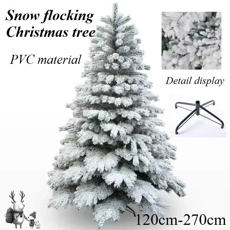 

Artificial Christmas Tree PVC Snow Flocked 1.2M-2.7M Large Encrypted Christmas Tree New Year Christmas Atmosphere Decoration