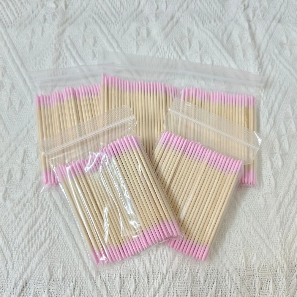 1/3/5Pc Nails Wood Cotton Swab Clean Sticks Bud Tip Wooden Cotton Head Manicure Detail Corrector Nail Polish Remover Art Tool