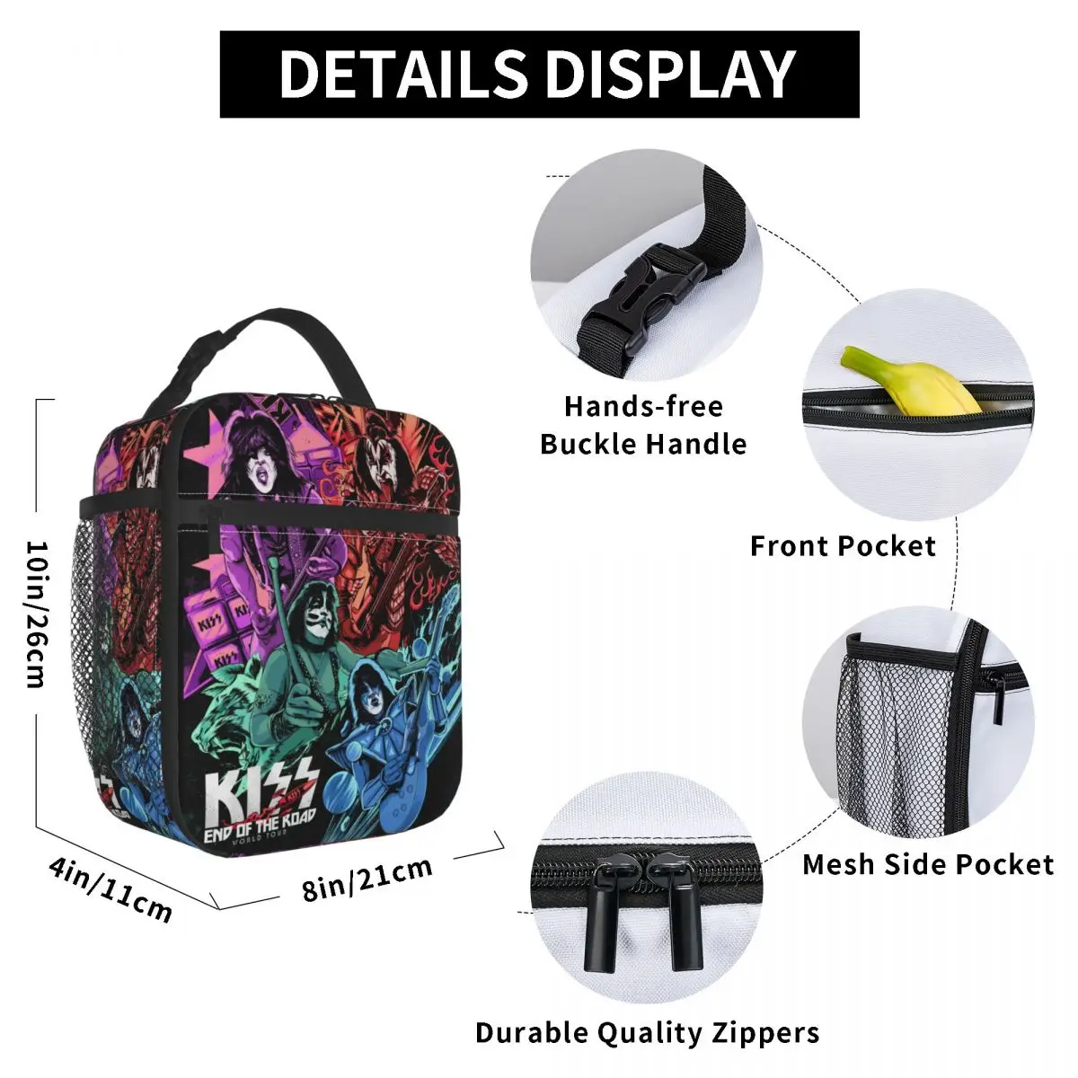 Lunch Boxes Kiss Band End Of The Road World Tour Product Food Box INS Trendy Thermal Cooler Bento Box For School