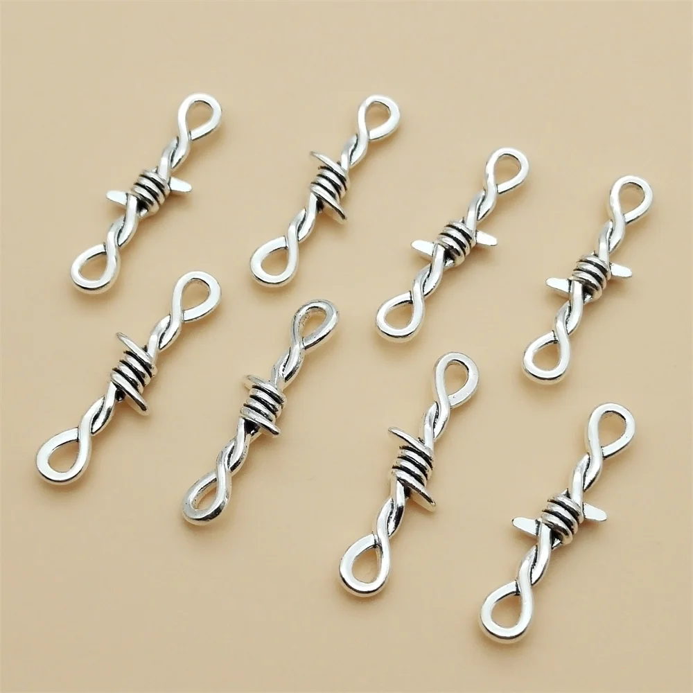 20 Barbed Wire Small Thorn Accessories Antique Silver 34mm * 10mm Pendant DIY Made Gothic Punk Style Jewelry Accessories