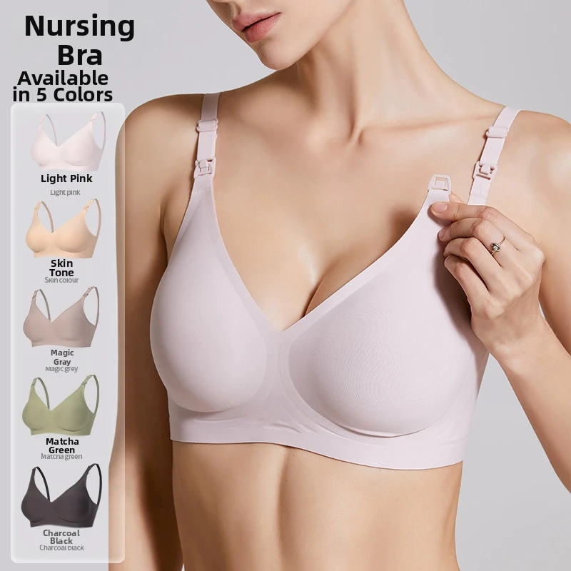 New Arrival Maternity Nursing Bra Wirefree Front Opening Anti Sagging Seamless Breathable Plus Size Pregnancy Breastfeeding Unde