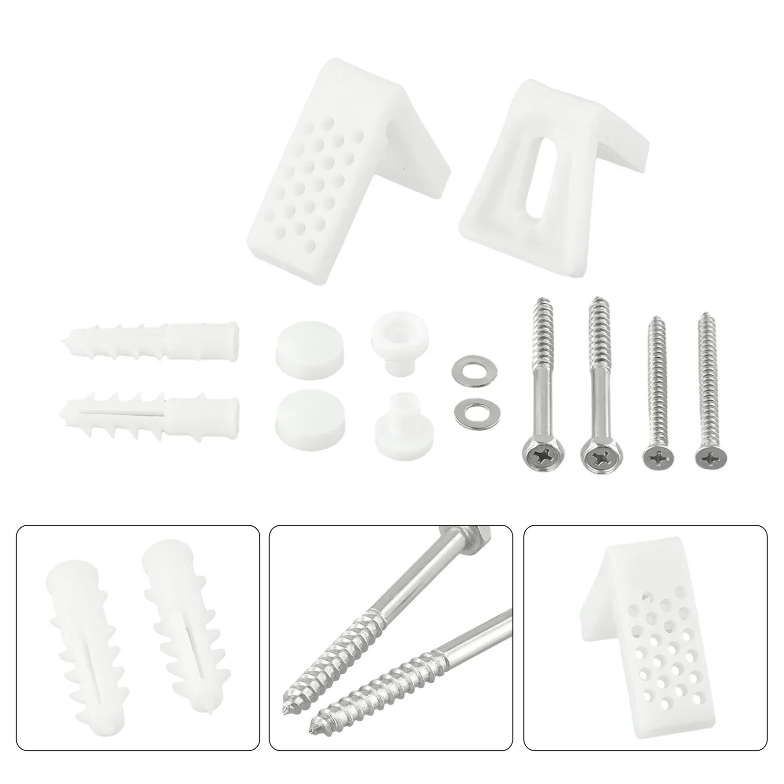 Toilet Anchor Screw Toilet Seven-shaped Side Hole Fixed Installation Toilet Locking Plastic L Piece Bathroom Accessories