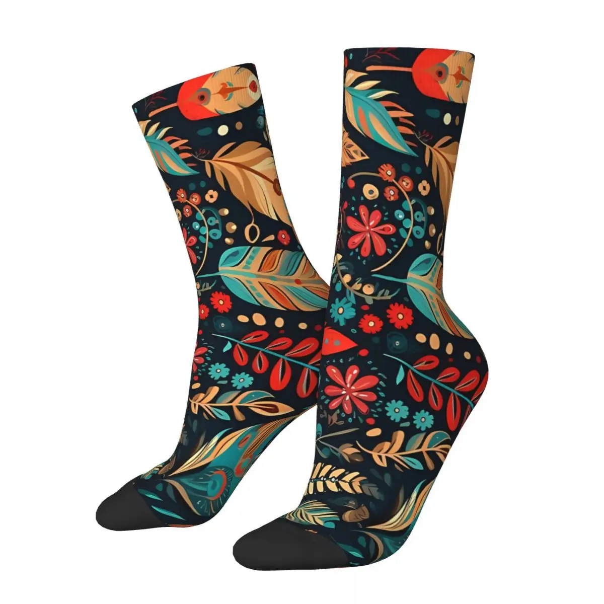 Indian Feathers Sock Printed Man Polyester