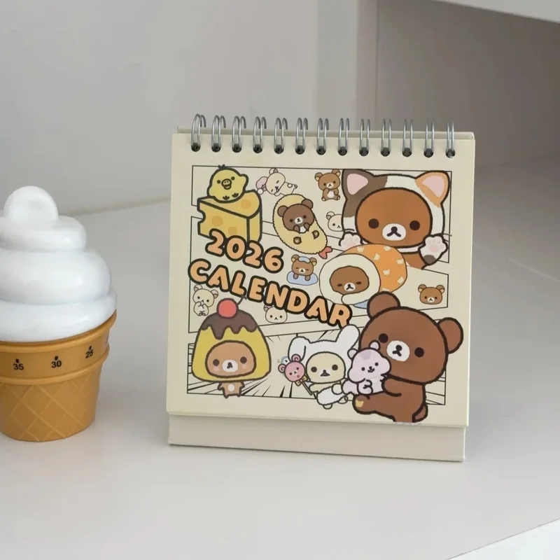2026 جديد INS Rilakkuma التقويم الهزلي-لطيف الكرتون الكتابة على الجدران مكتب تقويم صغير للمكتب والطلاب هدية السنة الجديدة #5