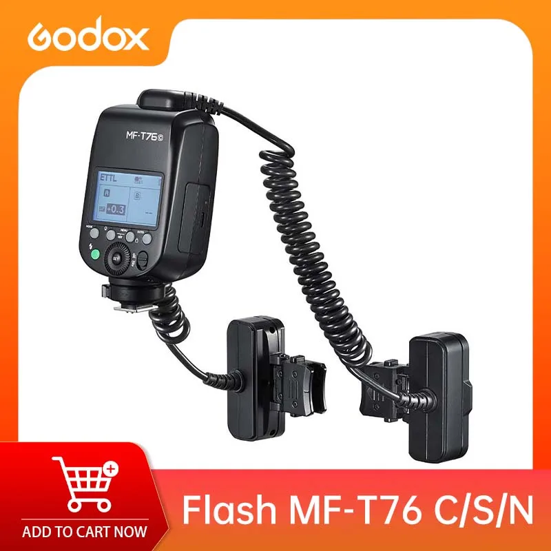 Godox MF-T76 Macro Flash TTL HSS 1/256-1/1 Power Dual Flash Head 150° Adjustable 2.4G Wireless X System for Sony Canon Nikon