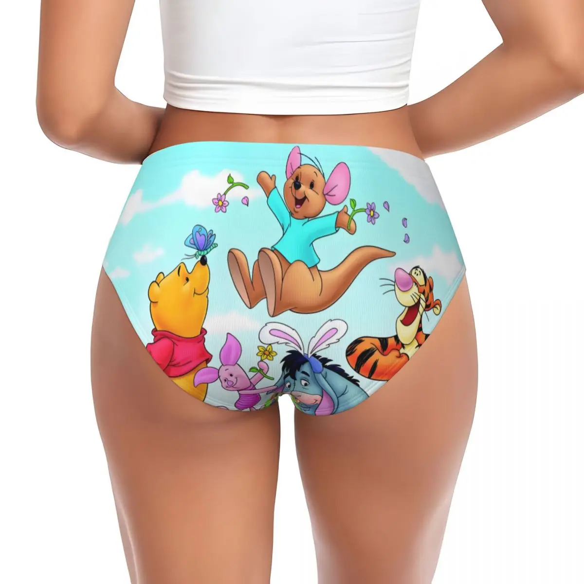 Bragas breves calientes de Anime lindo de Winnie The Pooh personalizadas ropa interior clásica elástica cómoda para mujer