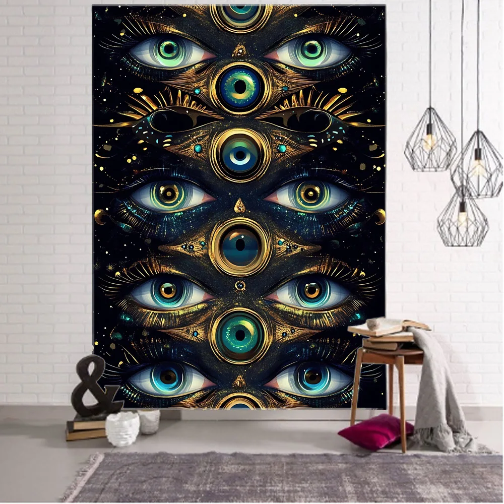 

Psychedelic Eye Tapestry Mandala Lotus Chakra Art Decoration Wall Hanging Witchcraft Hippie Bedroom Background Poster