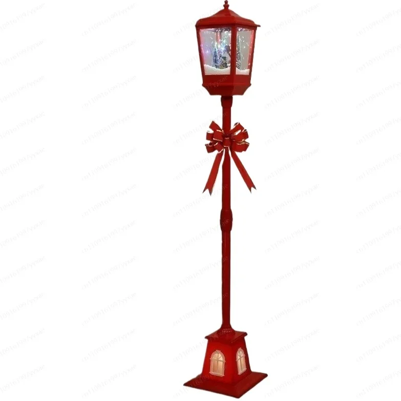 Cross-border Korean Christmas Ornaments Music Snow Street Lights Ornament Children's Toys Christmas Gifts Scene Dress Up