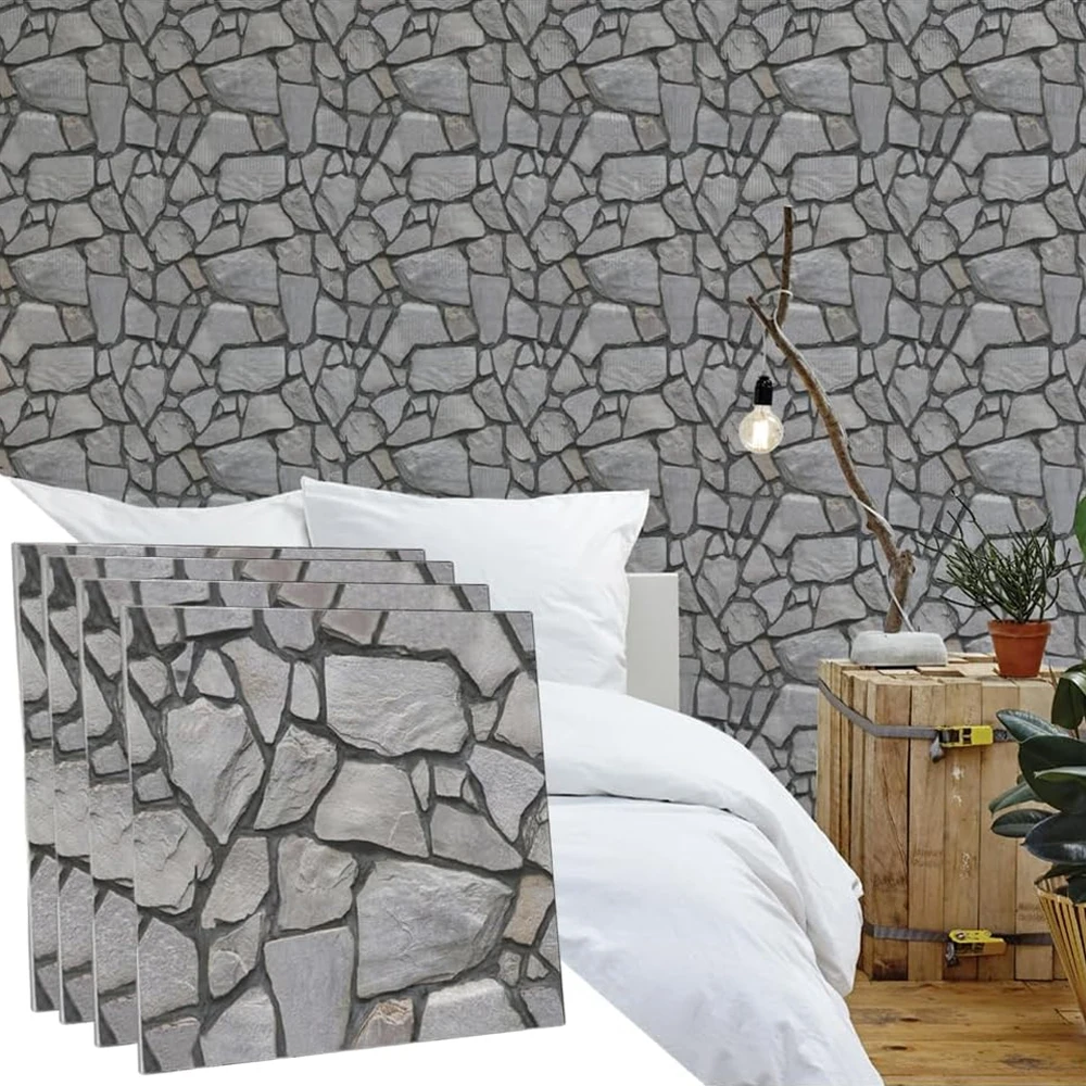 Pegatina de pared 3D autoadhesiva, papel tapiz de azulejo de ladrillo de 30x30cm, impermeable para sala de estar, cocina, oficina, dormitorio de niños, decoración del hogar