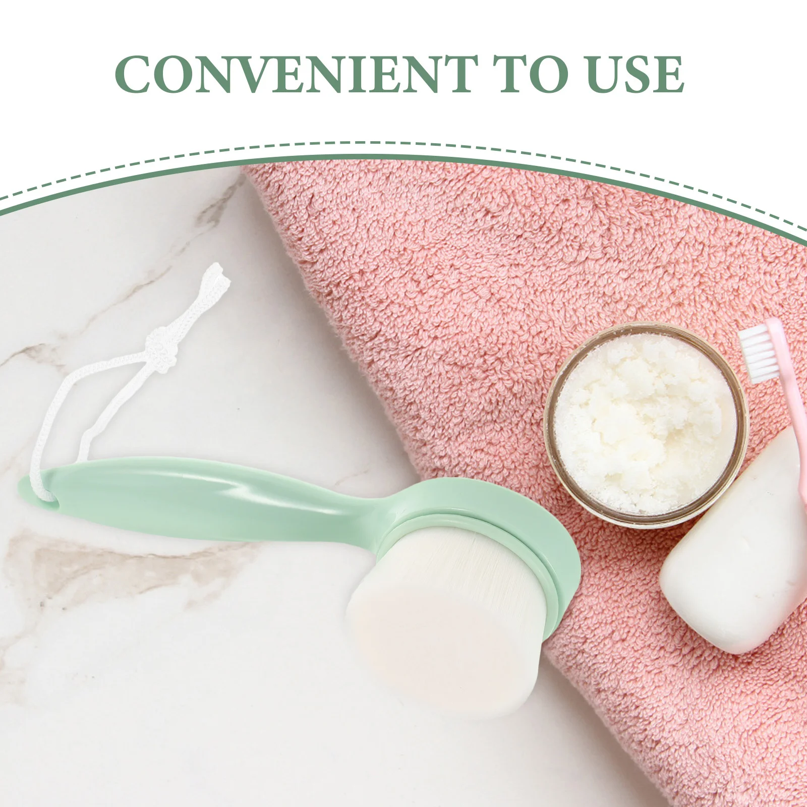 แปรงหน้าแบบนุ่มด้ามยาวแปรงทำความสะอาดขัดผิวอย่างอ่อนโยนสำหรับการกำจัดเครื่องสำอางบนใบหน้าเครื่องมือดูแลผิวใช้ทุกวัน