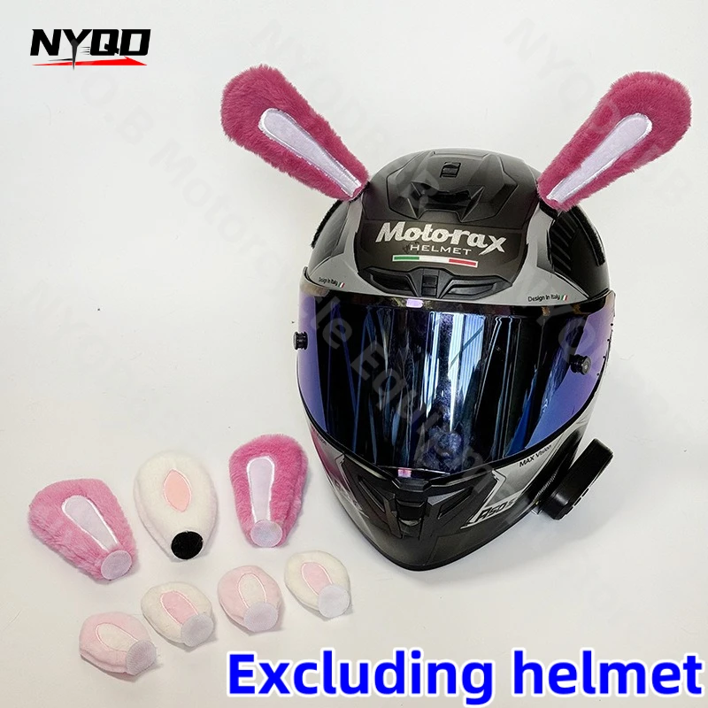 

Ski Helmet Cover Accessories Plush Rabbit Ears Detachable Rabbit Ears Motorcycle Helmet Decoration Women's Riding Accessories