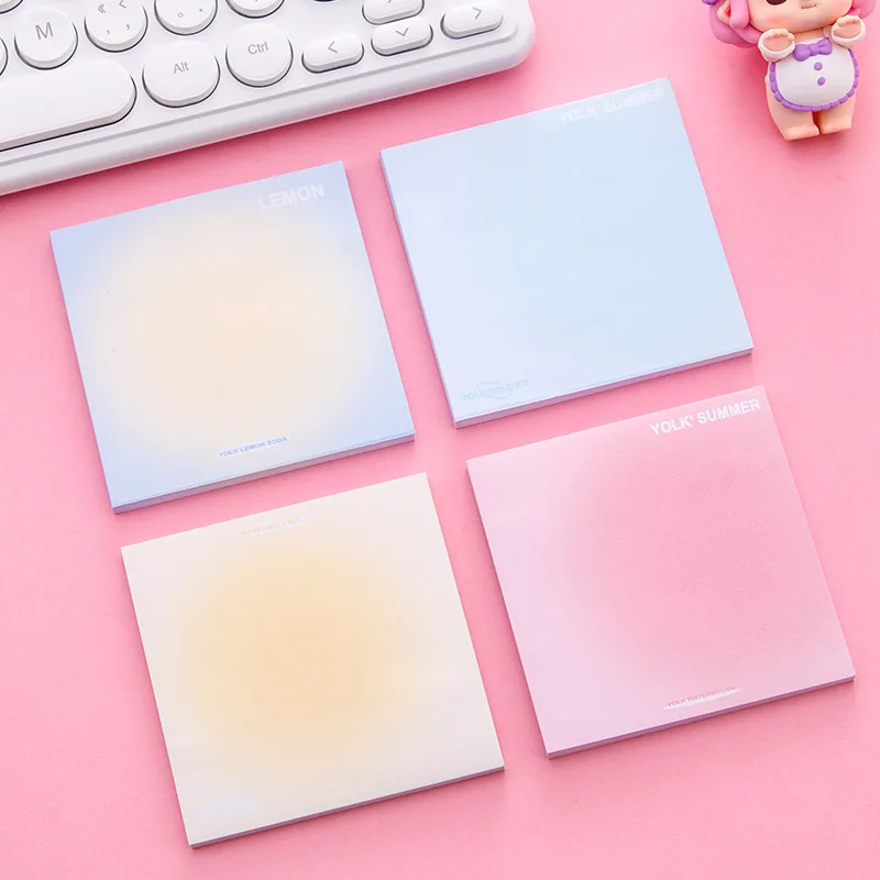 

Gradient Sticky Notes Ins Style with Halo Effect High Aesthetic Student Stationery Memo Pads kawaii stationery