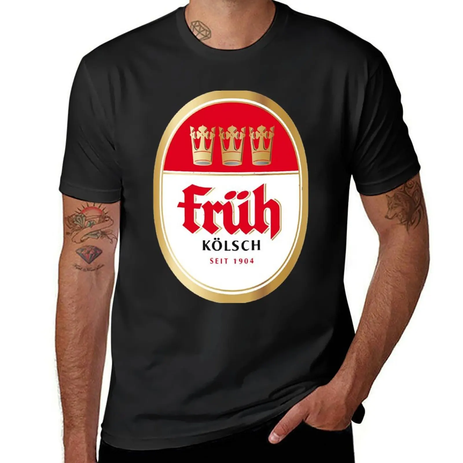 Früh K?lsch beer logo brewery local beer! T-Shirt customs oversized big and tall t shirts for men