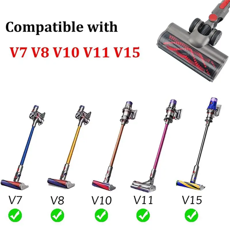 

ABBR Motorized Brush with Bristle Roller Vacuum Cleaner Head Floor Attachment with LED Headlights
