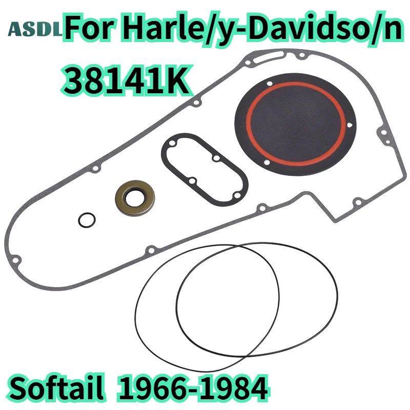 38141K Motorcycle Primary Cover Gasket Kit for Harle/y-Davidso/n Dyna Softail 1966-1984 Clutch Cylinder Gasket Replace