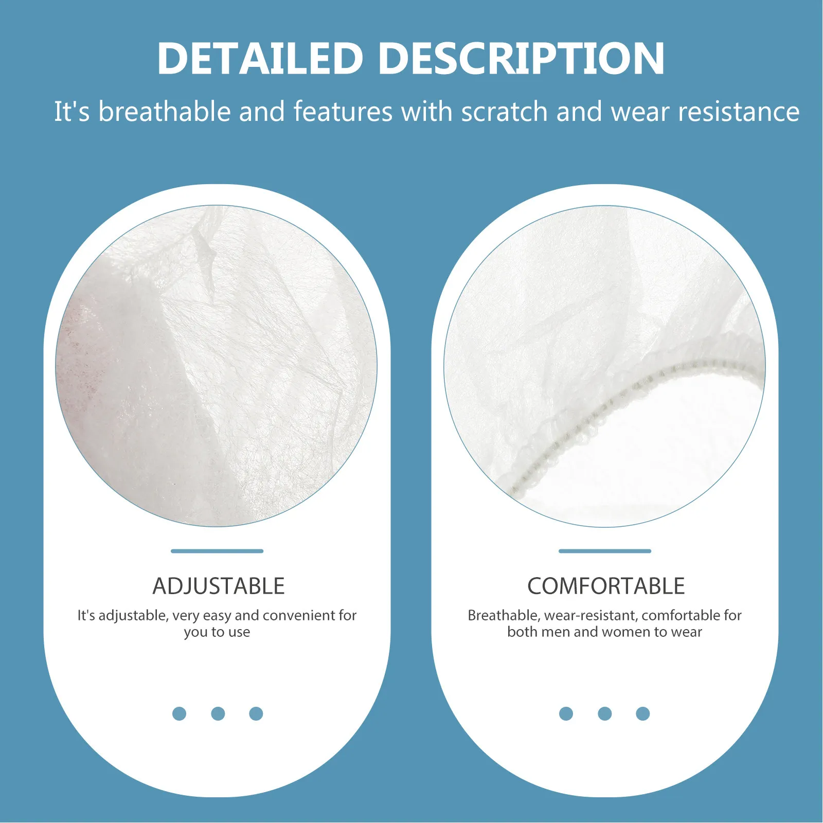 100Pcs Breathable Elastic Disposable Bouffant Caps Wide Fit Hair Net Head Cover for Food Service Hospital Labs Workshop Kitchen