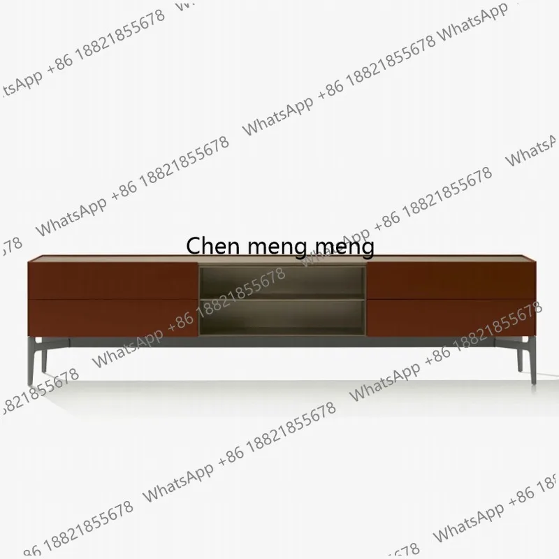 

Large apartment living room TV cabinet Modern metal solid wood drawer Audio-visual cabinet Floor cabinet