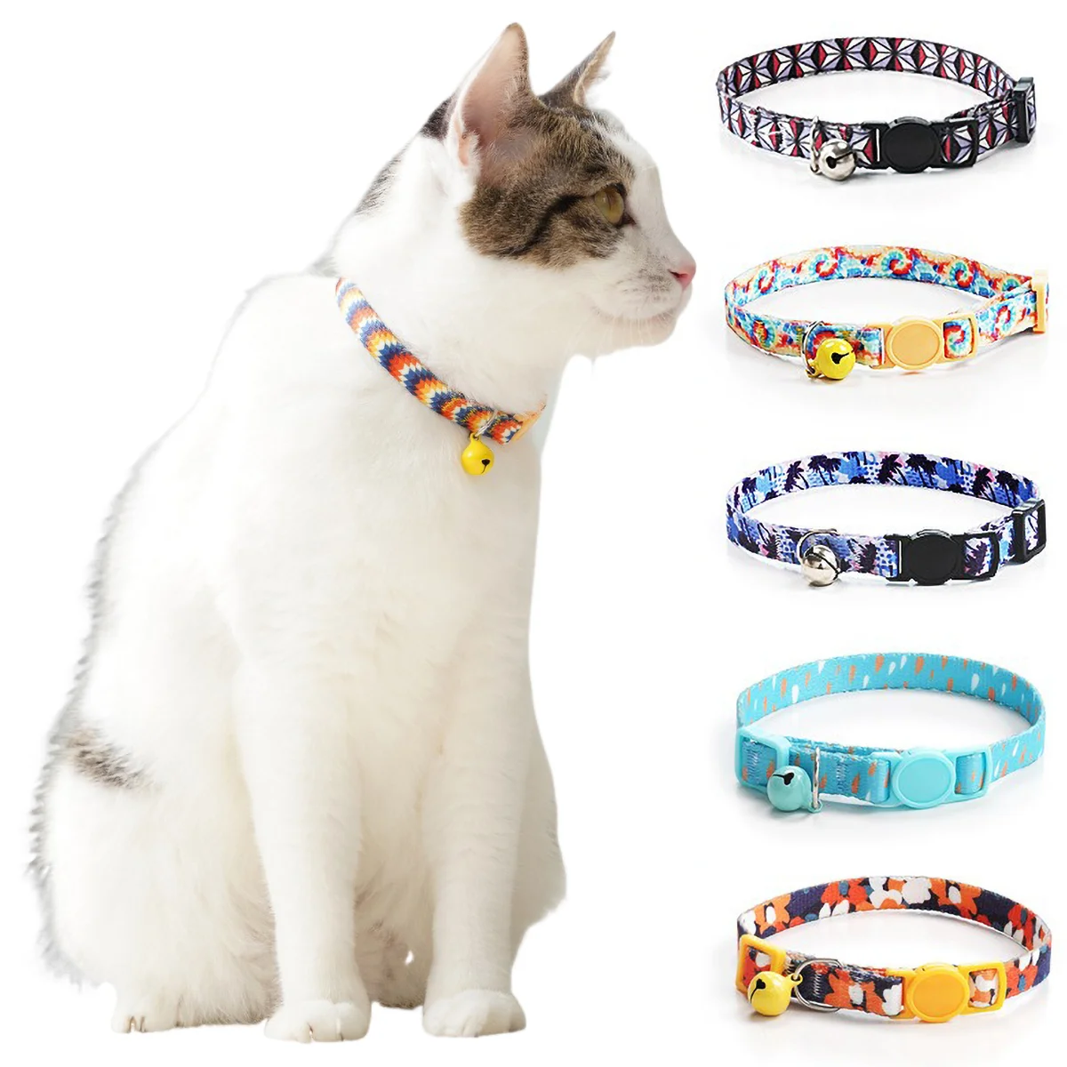 Cat Weaving 15-30cm Necklace Collar with Bell Anti-Suffocation Comfortable Safe Buckle Pet Decoration Accessory