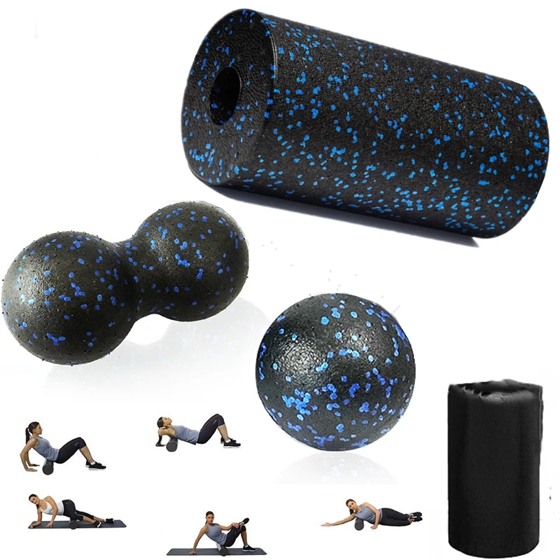 Yoga Roller Massage Ball Set with Carry Bag EPP Fitness Foam Roller Muscle Roller Peanut Balls Deep Muscle Relax Fascia Ball