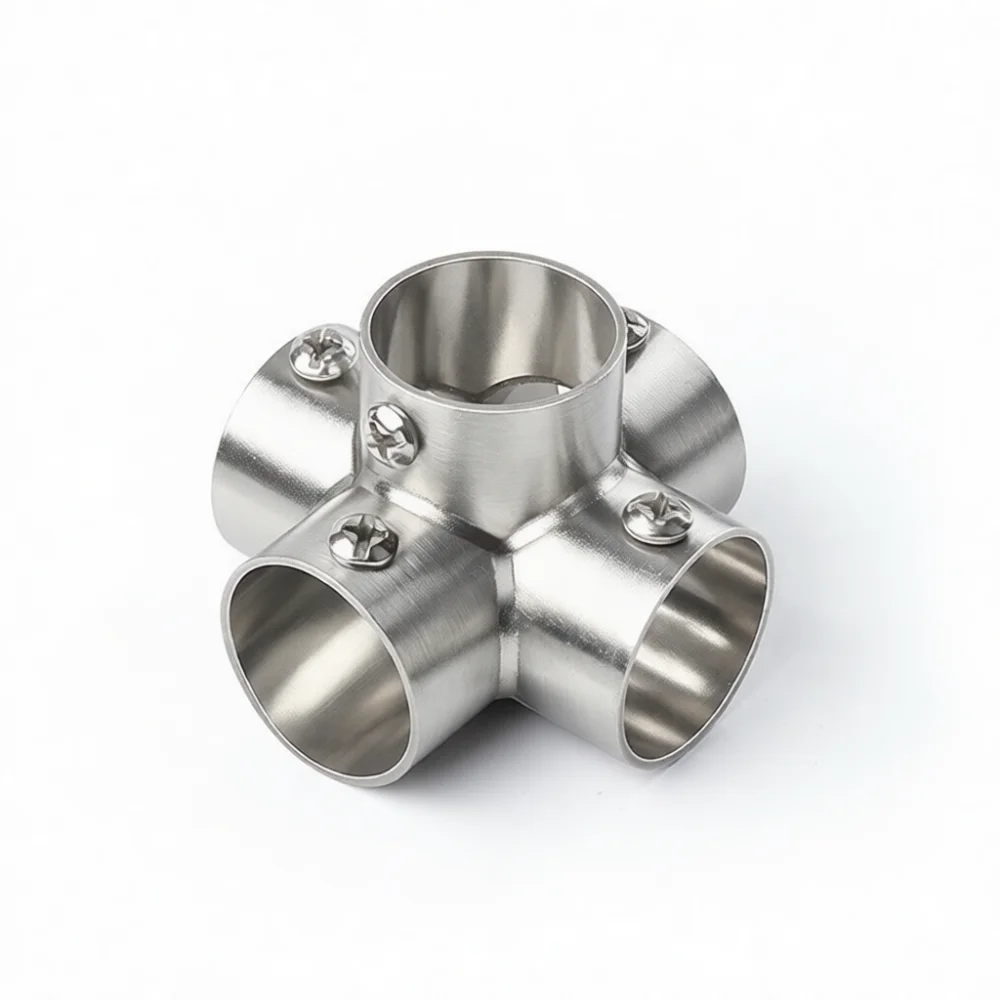 Strong Stainless Steel Connector For 25mm Round Pipe Fitting For DIY Home Garden Frame Modular Storage Shelves