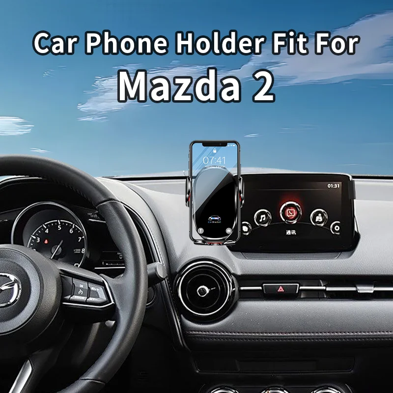 Car Phone Holder Specifically  for Mazda2 7inch Screen Cell Car Automobile Cradles Hands-Free 360 Degree Rotation Easy Install