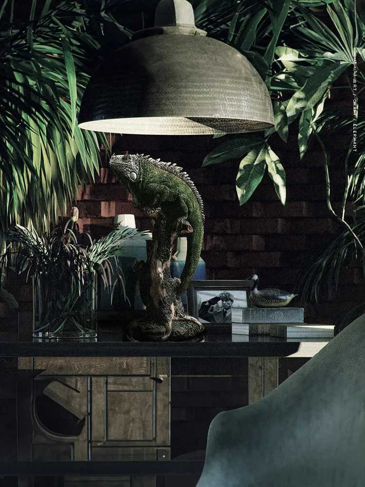 

Chameleon lizard simulation decoration hotel European home craft decoration