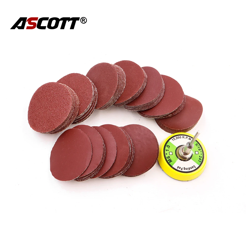 

101pcs/set 2inch Red Sandpaper Sanding Discs 80-2000 Grit Kit Abrasive Polishing Pad for Dremel Rotary Polishing Tools