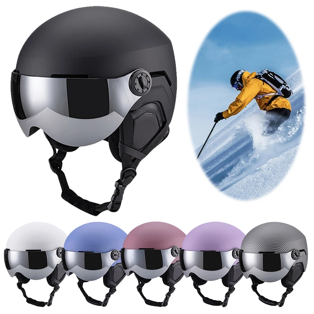 Integrated Ski Protective Helmet Men and Women Snowboard Helmet with Removable Visor Goggles Men and Women ‘s Snowboard Wear