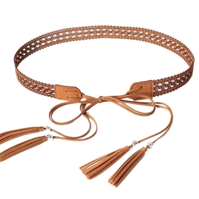 p9fe สาวร้อน Cowgirl เอวตะวันตกคาวบอยเข็มขัดผูกเข็มขัดกับดอกไม้กลวง Cowgirl Country Bandband